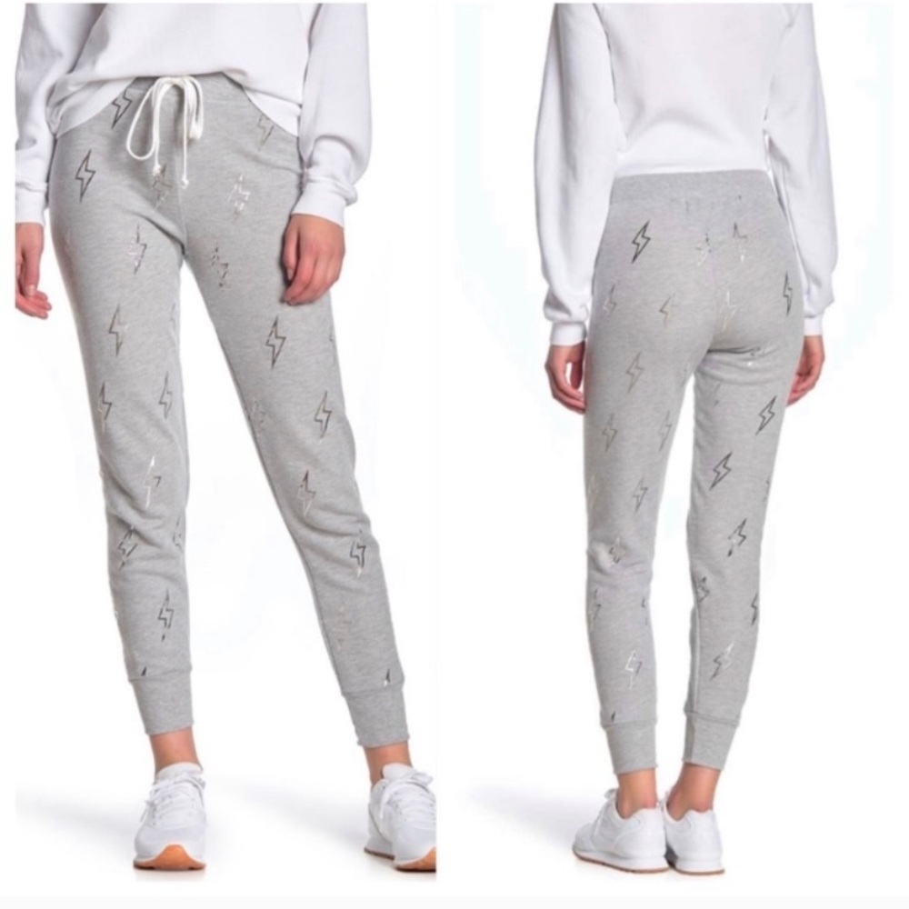 Wildfox Jack High Waist Silver Bolt Sweatpants - Picture 2 of 8